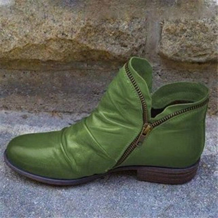 Chic Leather Zip-Up Boots for Effortless Style