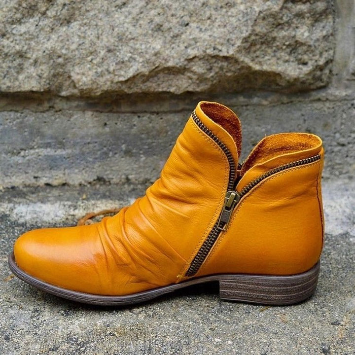 Chic Leather Zip-Up Boots for Effortless Style