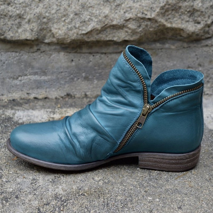 Chic Leather Zip-Up Boots for Effortless Style