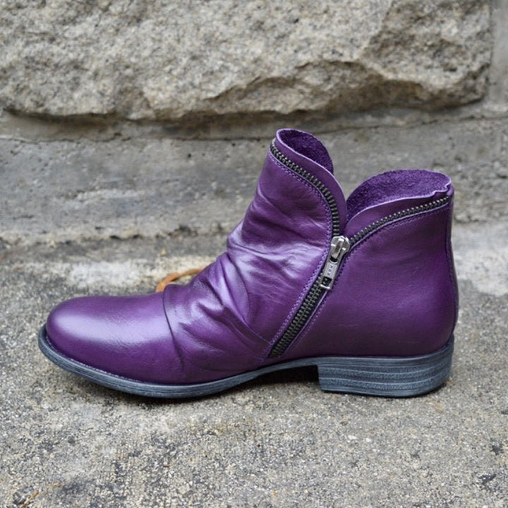 Chic Leather Zip-Up Boots for Effortless Style