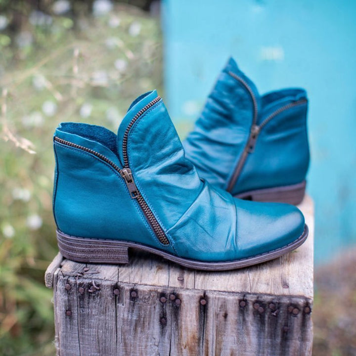 Chic Leather Zip-Up Boots for Effortless Style