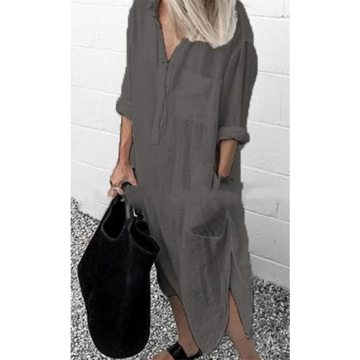 Exquisite Long Linen Maxi Dress for Effortless Elegance