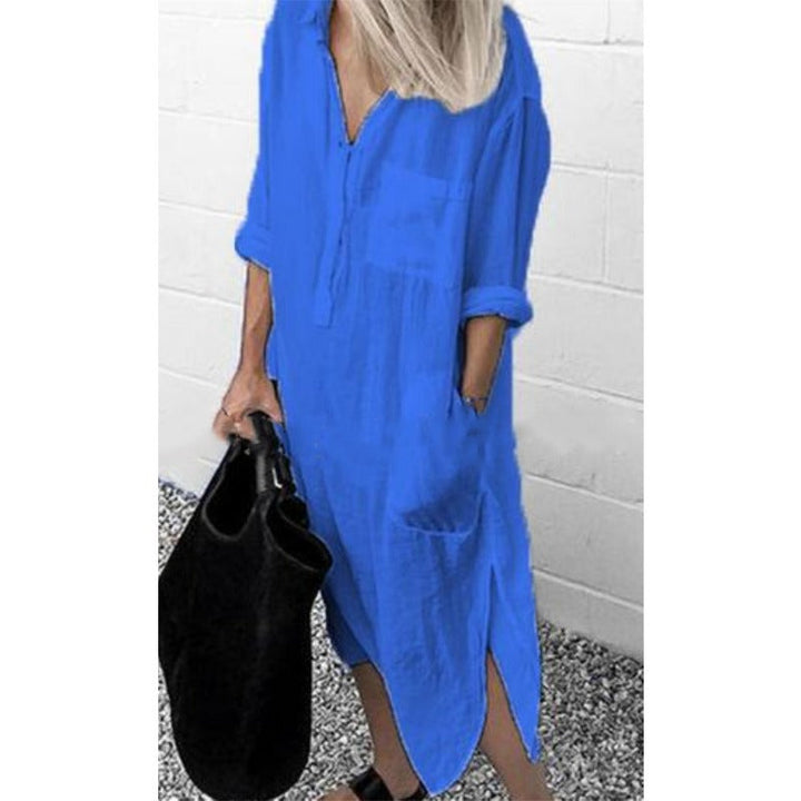 Exquisite Long Linen Maxi Dress for Effortless Elegance