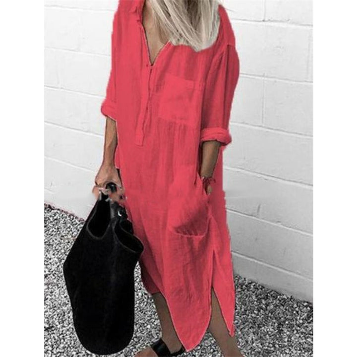 Exquisite Long Linen Maxi Dress for Effortless Elegance