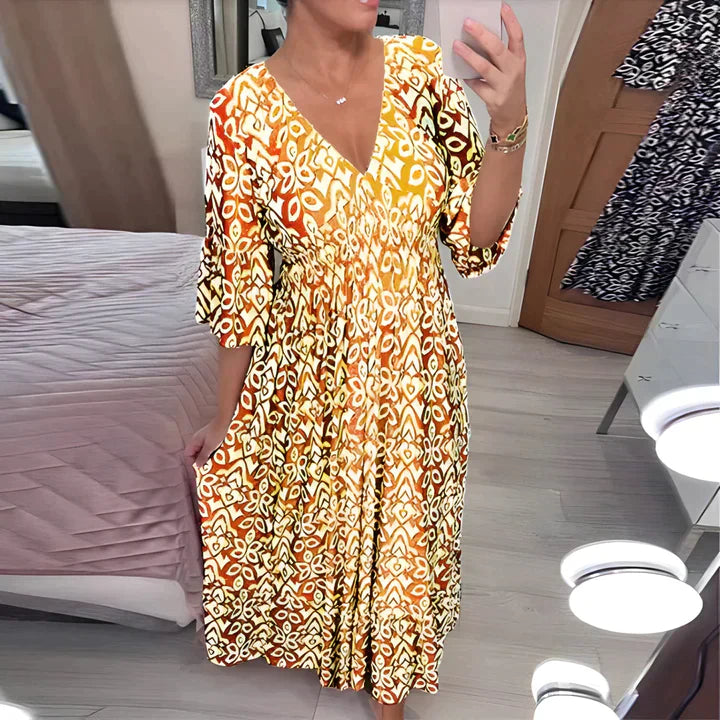 Elegant High-Waisted Summer Dress