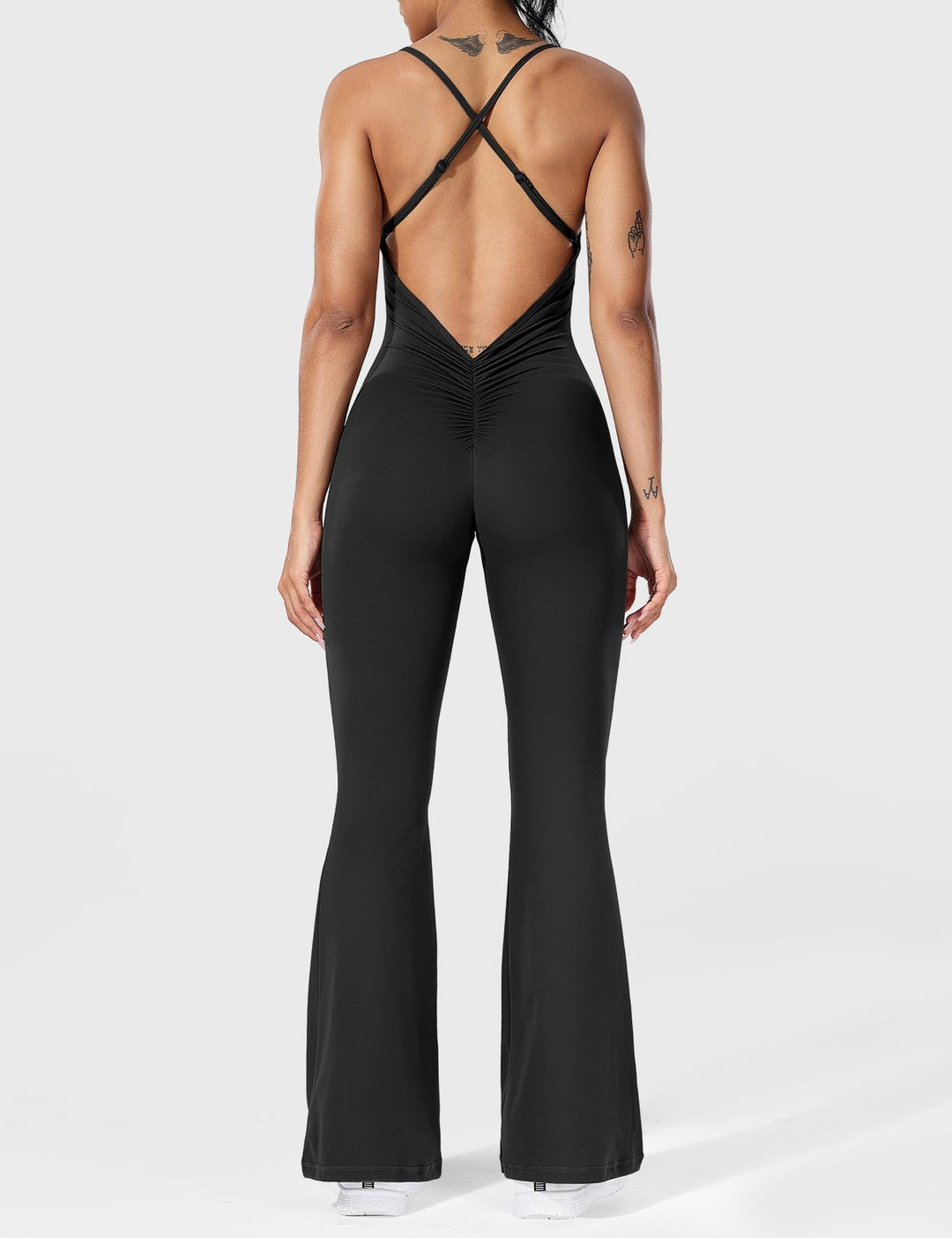 Chic Back Cross Flared Jumpsuit for Effortless Style