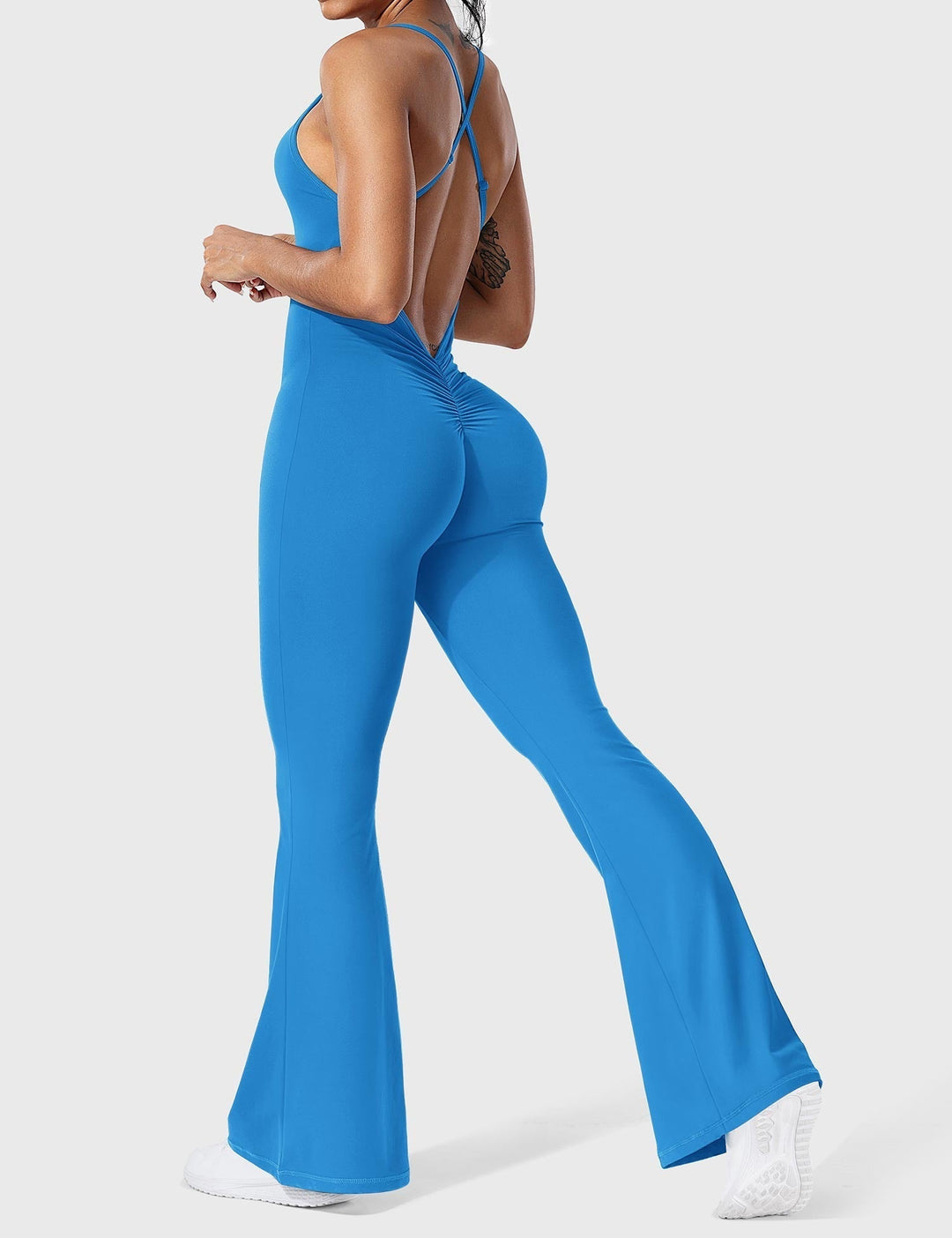Chic Back Cross Flared Jumpsuit for Effortless Style