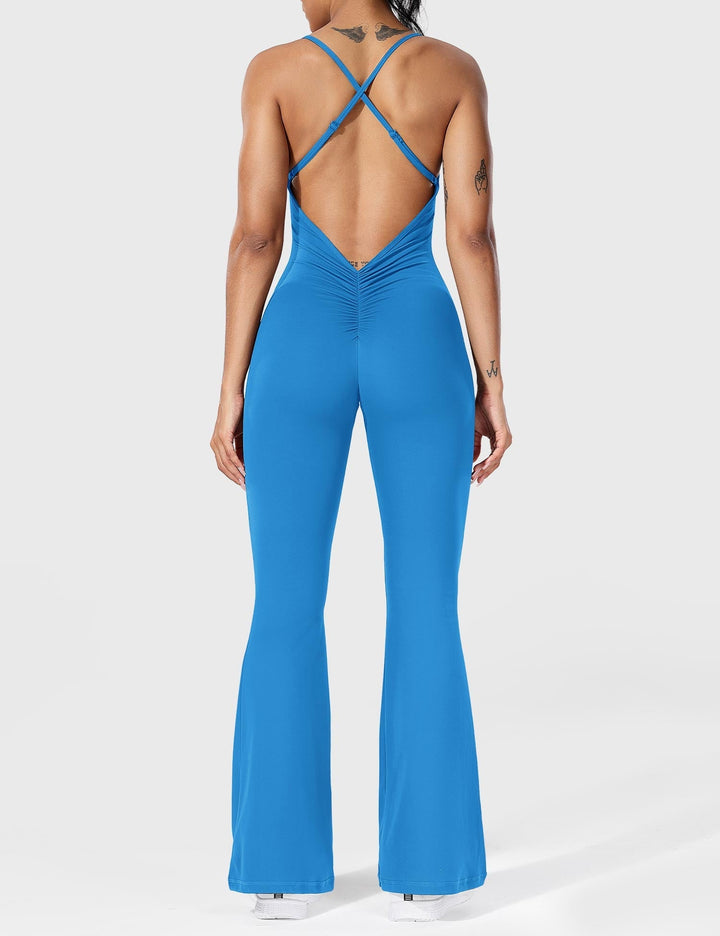Chic Back Cross Flared Jumpsuit for Effortless Style