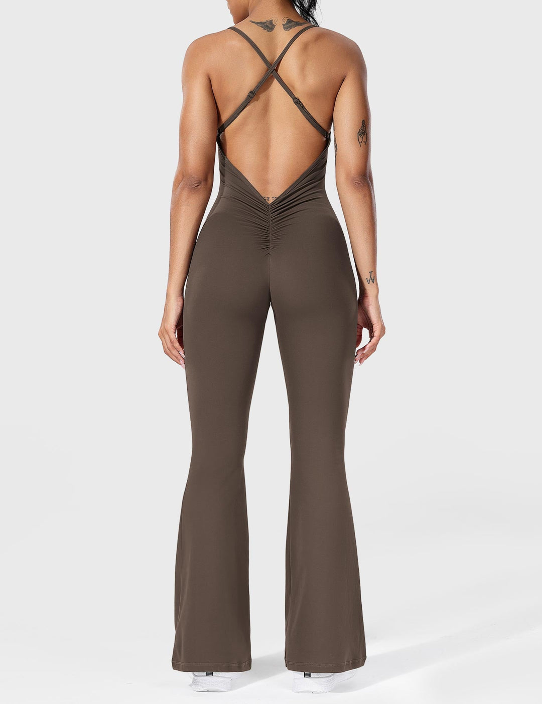 Chic Back Cross Flared Jumpsuit for Effortless Style