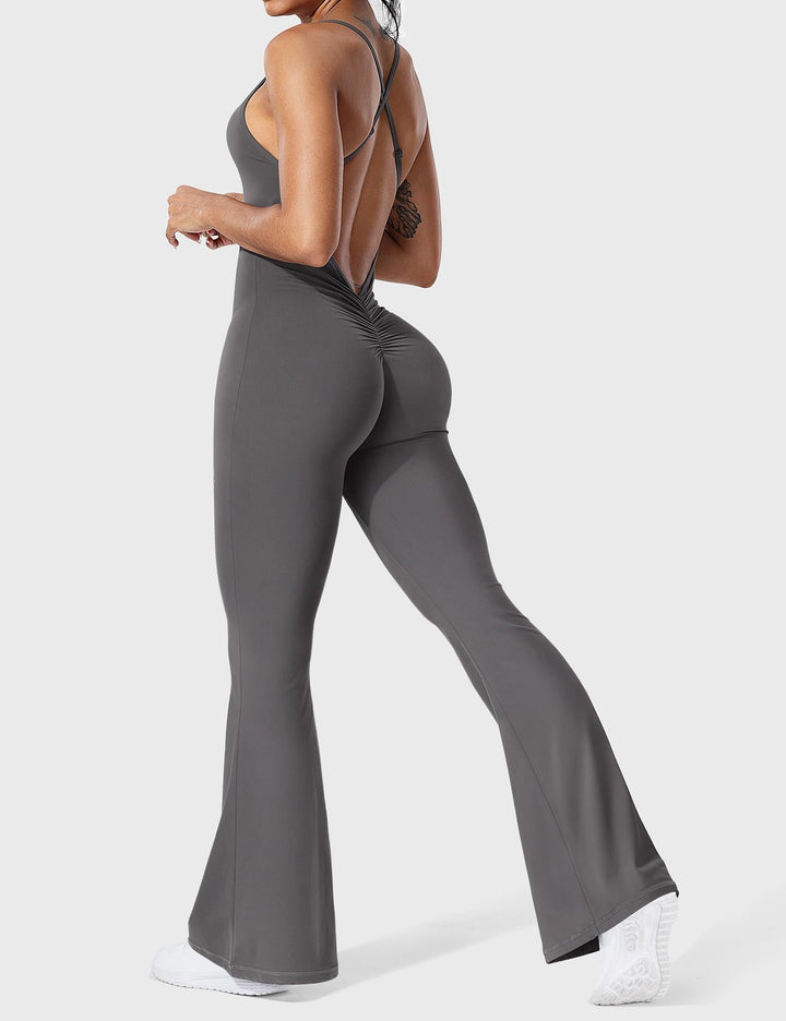 Chic Back Cross Flared Jumpsuit for Effortless Style