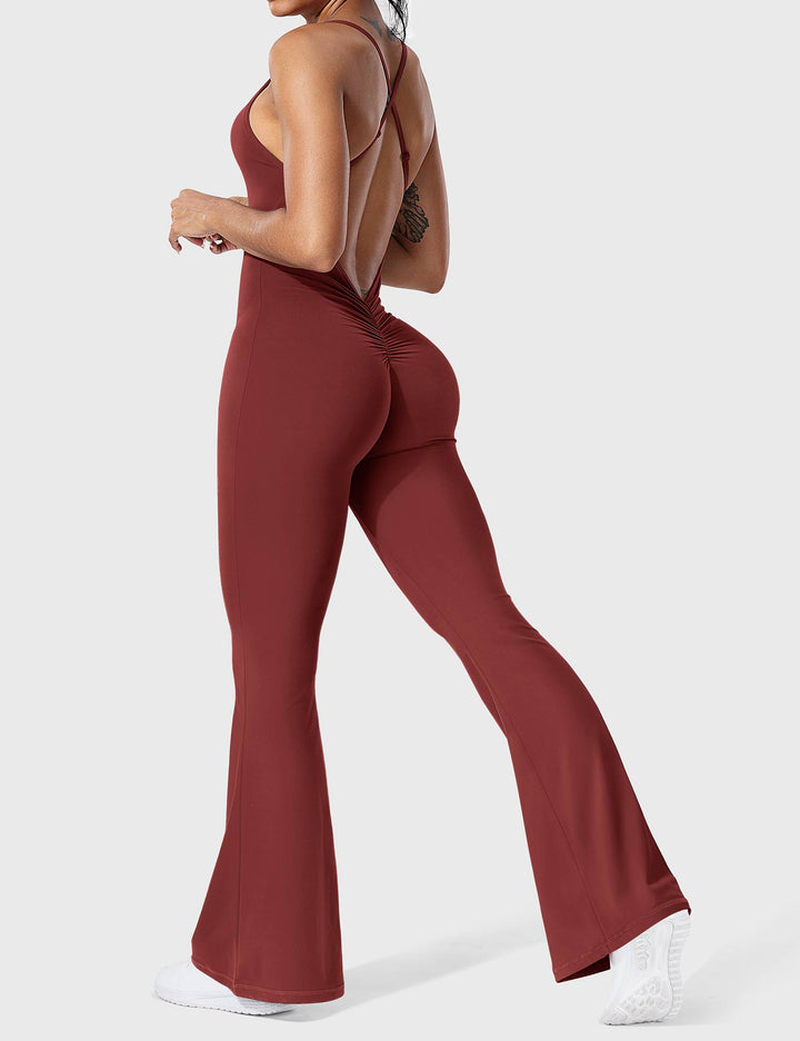 Chic Back Cross Flared Jumpsuit for Effortless Style