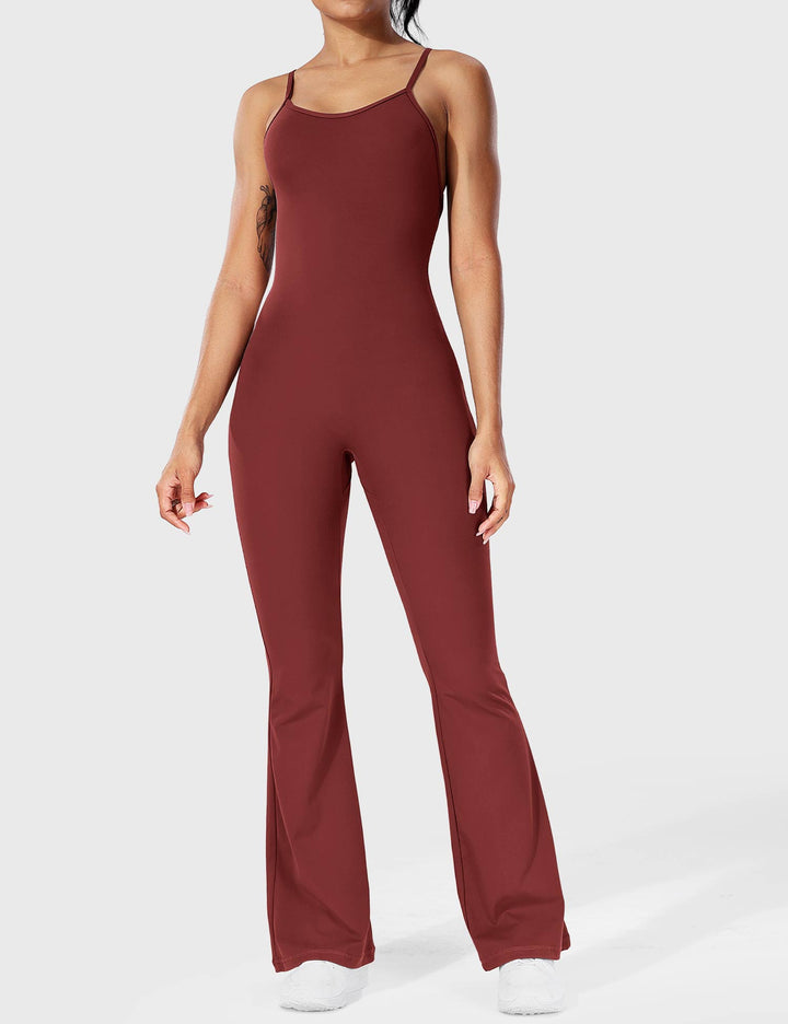 Chic Back Cross Flared Jumpsuit for Effortless Style
